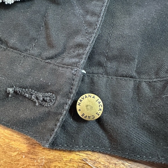 Vintage Havana Jack’s Cafe Women’s Size Small Black Cotton Button Up Jacket NWT - Picture 5 of 7